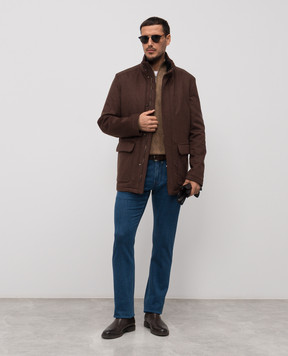 Stefano Ricci Коричнева куртка з кашеміром та вовною норки M7J5300090CO69HC