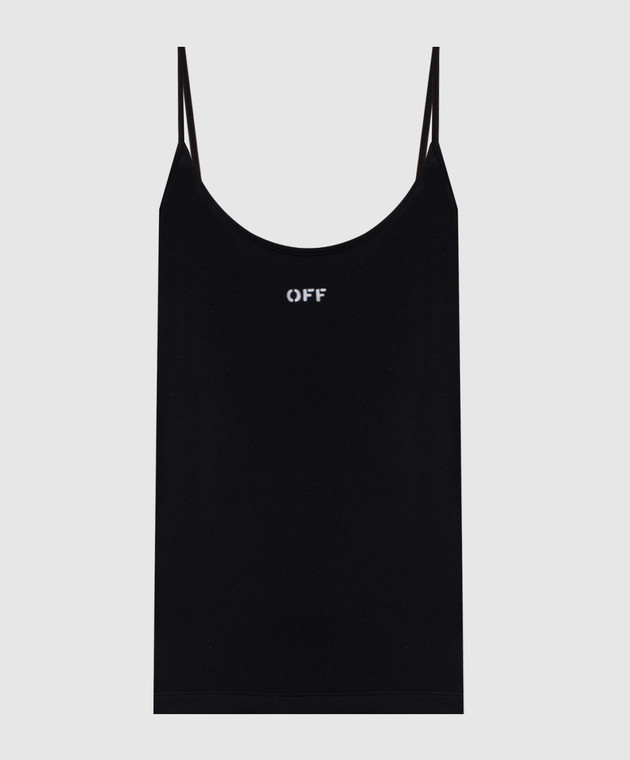 Off-White Черная футболка с принтом логотипа 2FA00630T