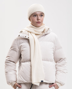 Woolrich Комплект з шапки-біні та шарфа кольору айворі в подарунковій коробці CFWWAC2041FRUF0706
