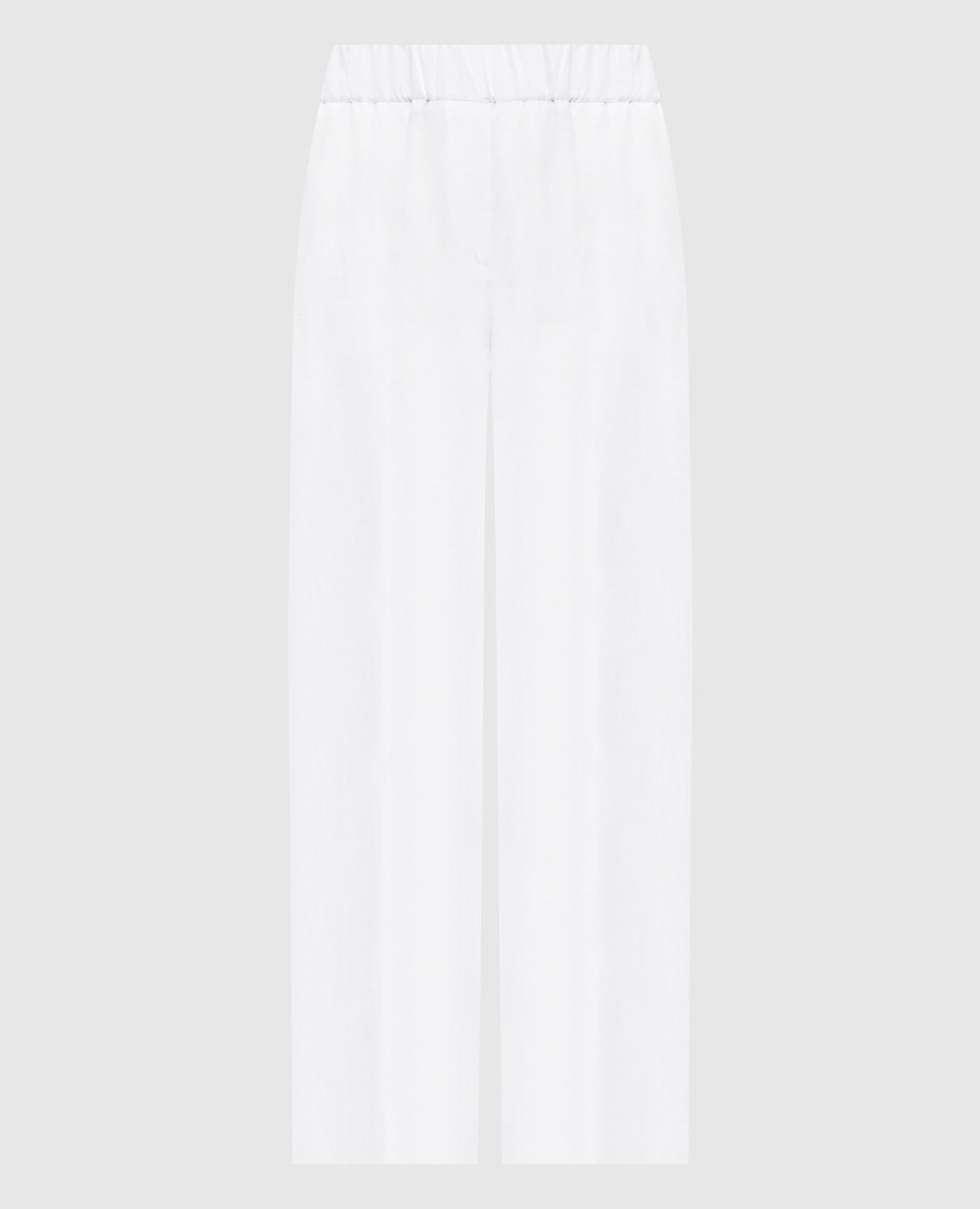 

Белые брюки из льна, Белый, Широкие брюки