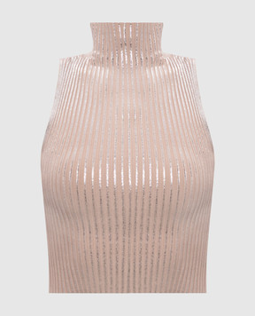 Peserico Бежевий топ в рубчик E99109F1809209