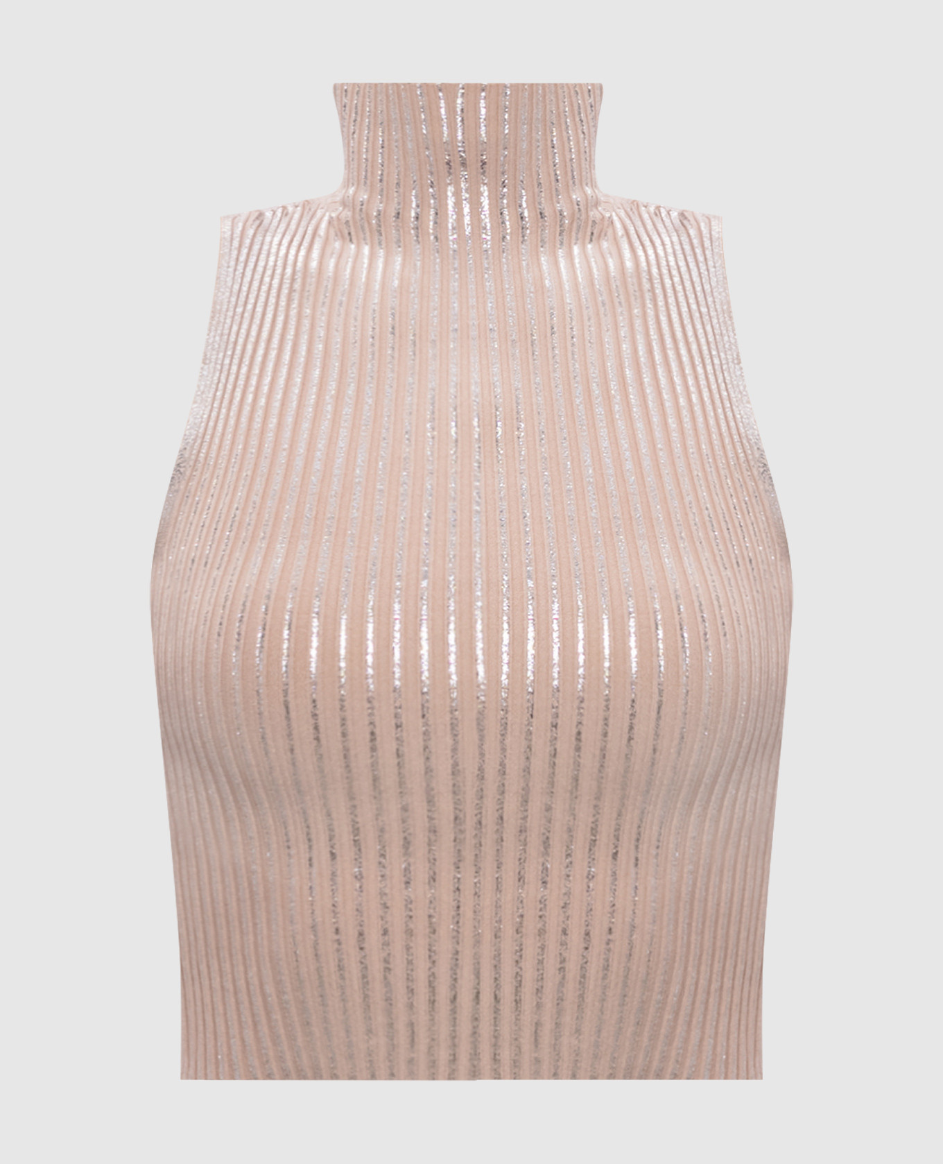 Бежевый топ в рубчик