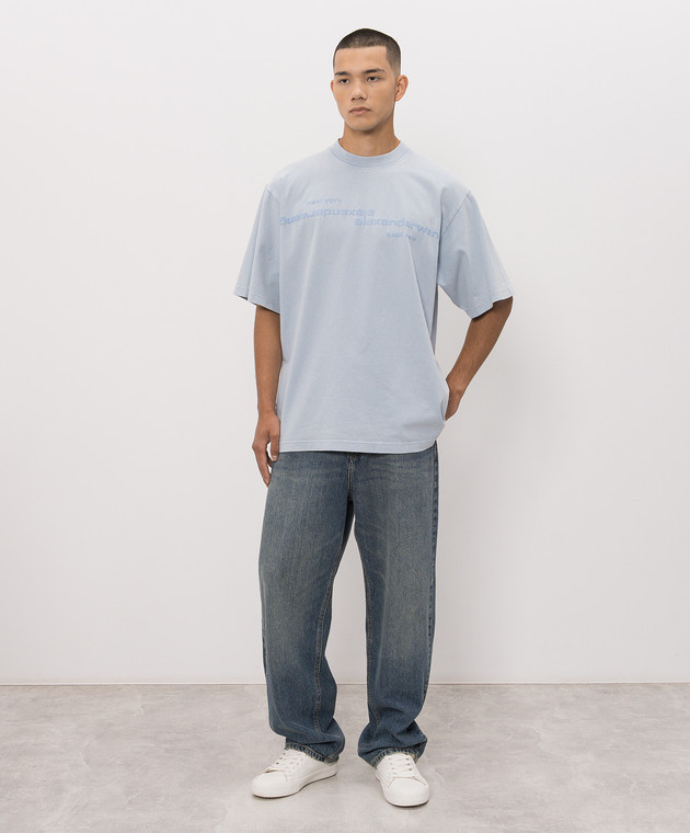 Alexander Wang Голубая футболка с принтом логотипа UCC3261926m изображение 2