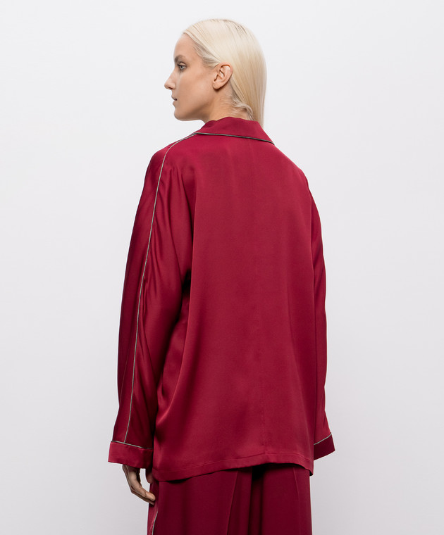 Givenchy Бордова блуза із шовку BW61GW16Q5 зображення 4