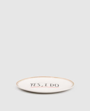 Bitossi Home Белая фарфоровая тарелка для хлеба Yes, I do FTB00009