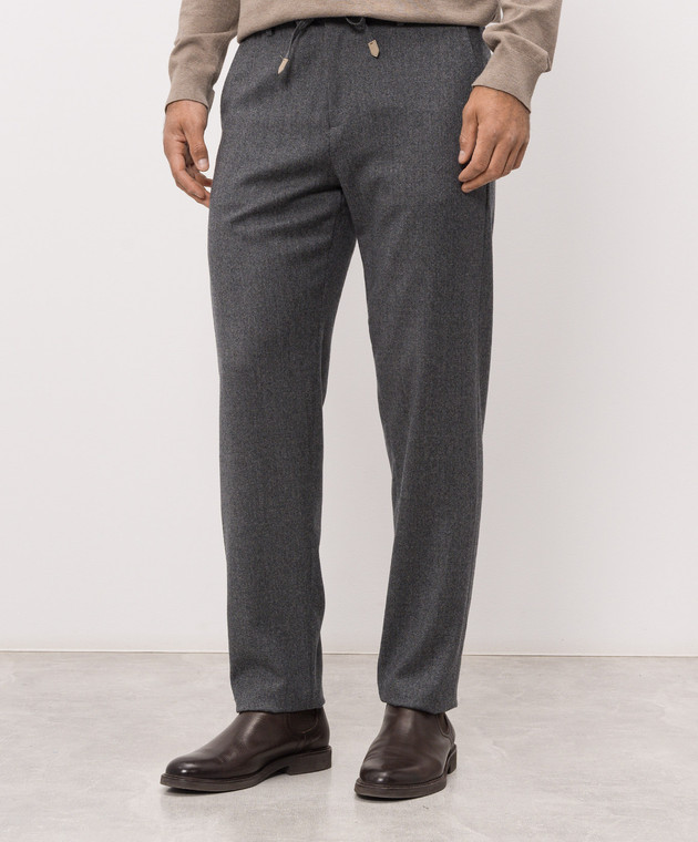 Canali Брюки серого цвета из шерсти AR03472V91659 изображение 3