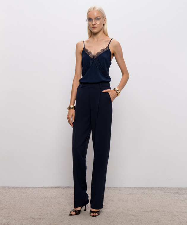 Twinset Синяя майка с кружевом 262AP2454 изображение 2