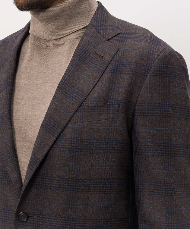 Canali Піджак з вовни в клітинку CF0537613275 зображення 5