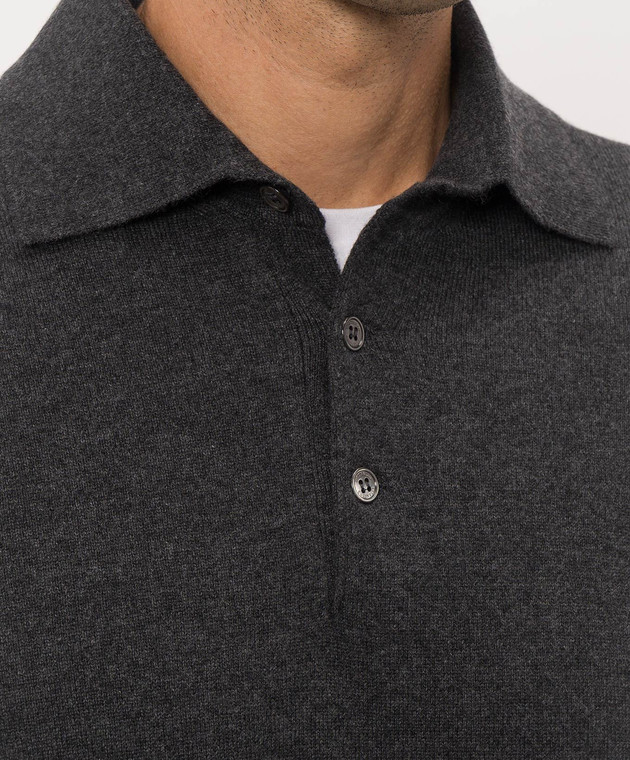 Brunello Cucinelli Серое поло из кашемира M2200295 изображение 5