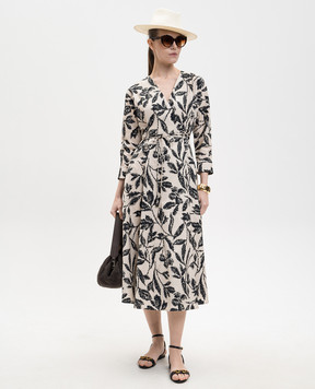 Max Mara Бежевое платье CAMINO в принт MXMCAMINO