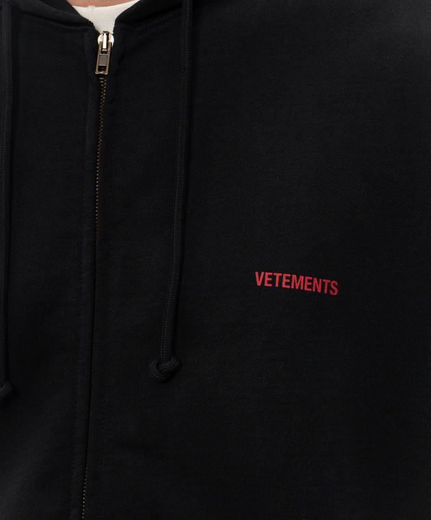 Vetements Черная спортивная куртка с принтом логотипа MH27ZU139Bm изображение 5