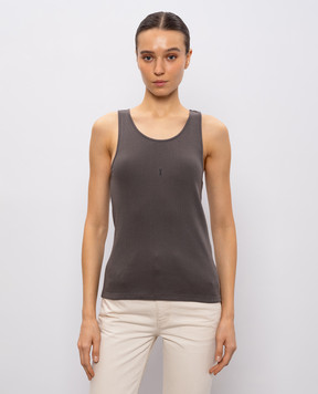 Saint Laurent Серый топ Cassandre 823603Y37EC