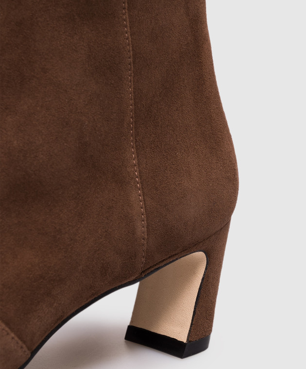 Stuart Weitzman Коричневые замшевые ботильоны Stassi SM498 изображение 5