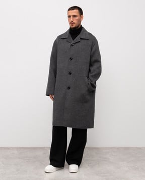 Ami Paris Сіре пальто з вовни і кашеміру HCO471WV0022