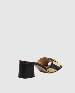 Valentino Чорні комбіновані мюлі з емблемою 8W2S0MH7IPL