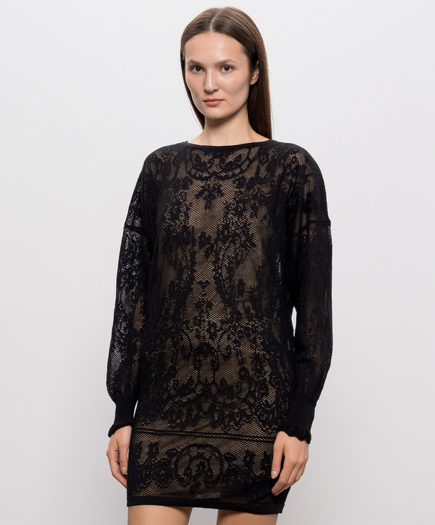 Twinset Чорна сукня у візерунок 262TF3030 зображення 3