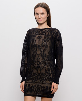 Twinset Черное платье в узор 262TF3030