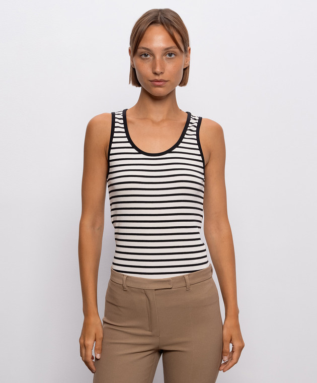 Max Mara Weekend Майка MULTIK кольору айворі в рубчик WKDMULTIK зображення 3