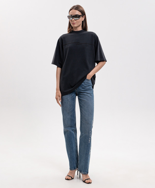 Alexander Wang Черная футболка с принтом логотипа UCC3261926w изображение 2