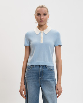 Simkhai Блакитний топ з кашеміру з коміром-поло 1262204K