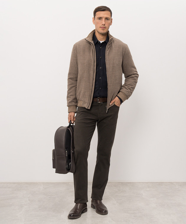 Kiton Синя сорочка з вовни UMCBUBAK0141I зображення 2