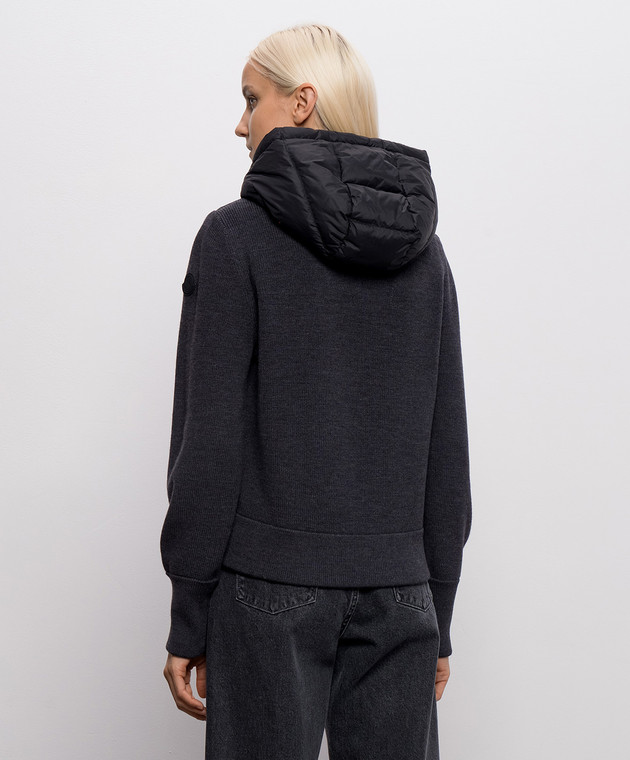 Moncler Черная комбинированная куртка L20939B00019M1131 изображение 4