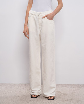 Brunello Cucinelli Білі джинси з льоном ML996P4053