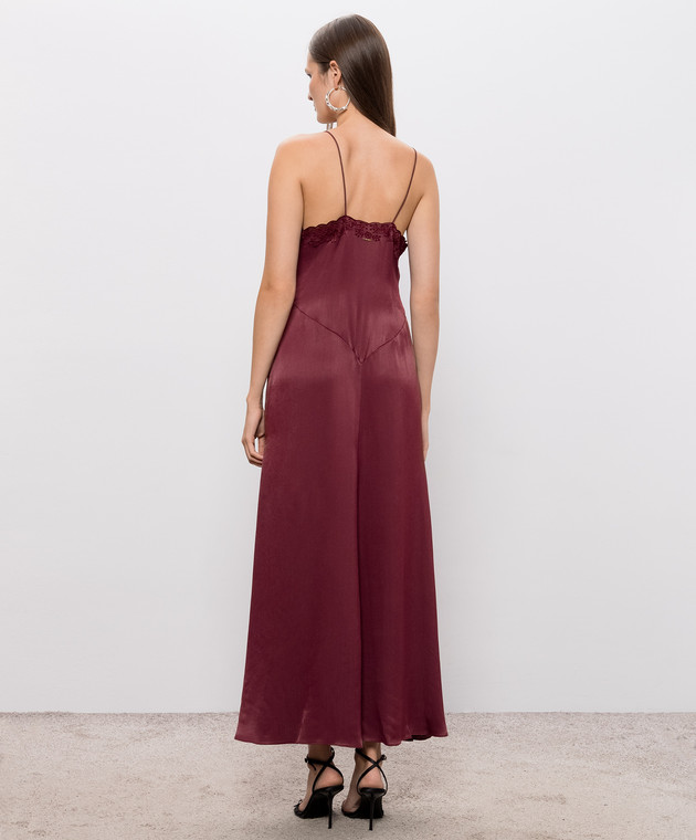 Twinset Бордовое платье с вышивкой бродери 262TT2171 изображение 3