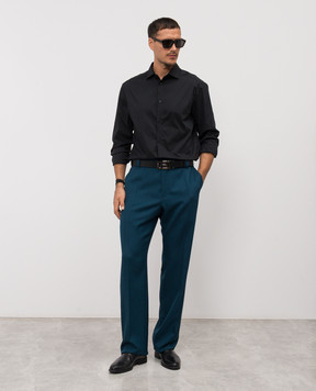 Versace Зелені штани з вовни з логотипом 10188961A16732