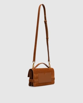 Balmain Коричнева замшева сумка B-Buzz Shoulder 24 GN1DA828LSDL