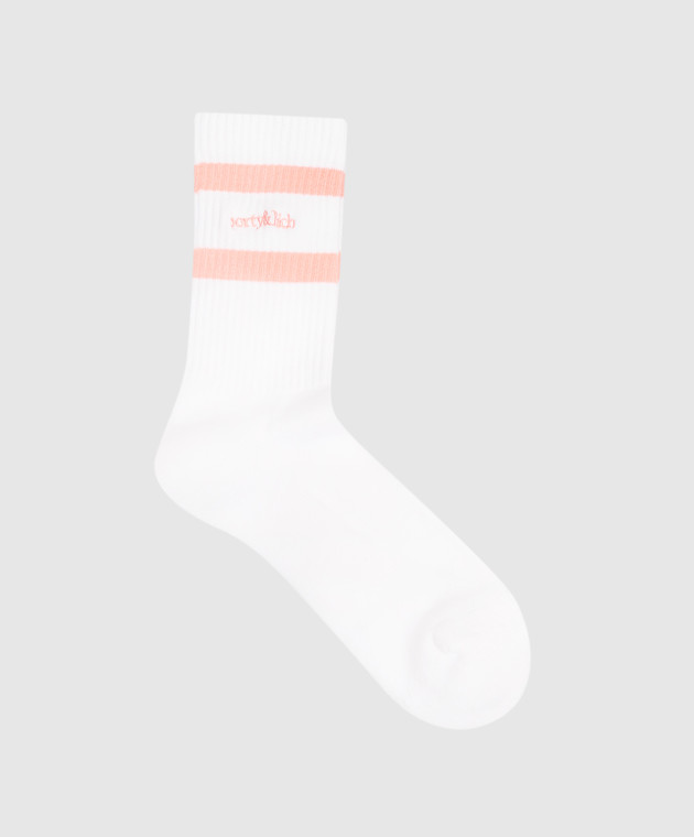 Sporty & Rich Белые носки с вышивкой логотипа AC026712300WH91