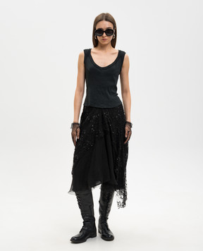 Marc Le Bihan Черная майка в рубчик 2841