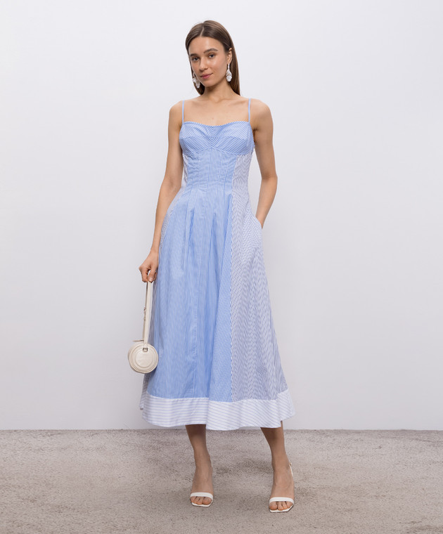 Simkhai Голубое платье Chamberlain в полоску 2261261CO изображение 2