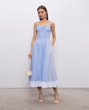 Simkhai Голубое платье Chamberlain в полоску 2261261CO