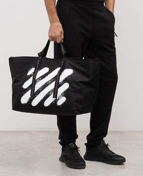 Off-White Чорна сумка Diag Spray з логотипом OMNA20JF25FAB001