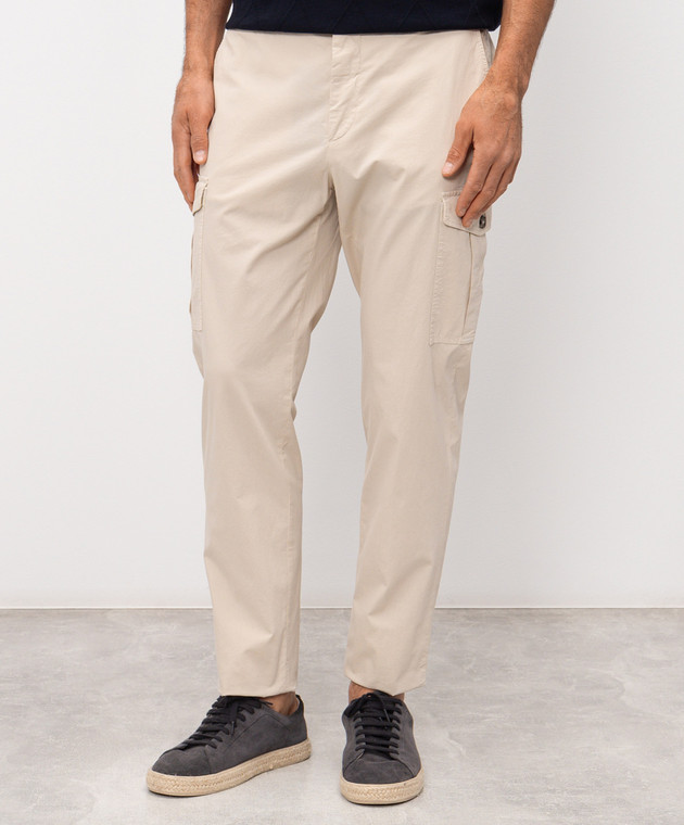 Peserico Бежевые карго с нашивкой логотипа R54727T23D00800 изображение 3