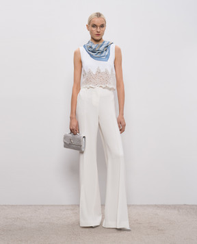 Ermanno Scervino Білий топ з мереживом D482L303APXHC