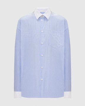 Sporty & Rich Блакитна сорочка в смужку SI019710302ST02