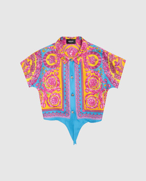 Versace Дитяча блуза із шовку в принт Electric Barocco 10199581A16902