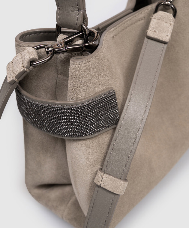 Brunello Cucinelli Замшева сумка Essence кольору хакі MBDLD2499 зображення 4
