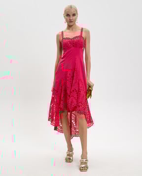 Charo Ruiz Розовое асимметричное платье Caspian 263612