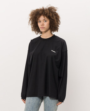 Vetements Чорний лонгслів з ефектом вивороту MH27LS219B