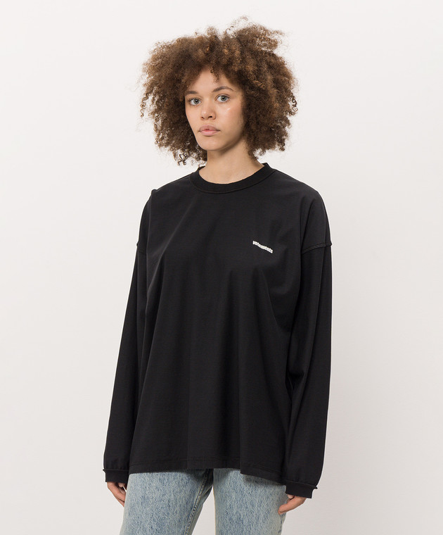 Vetements Чорний лонгслів з ефектом вивороту MH27LS219B зображення 3