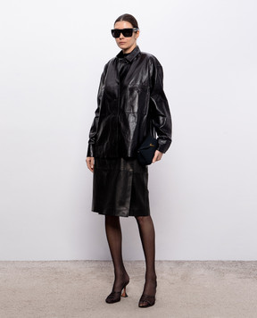 Nissa Черное боди из кружева с цветочной аппликацией BODY16528