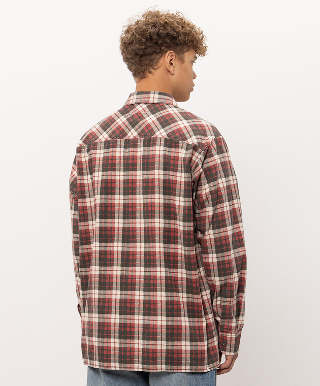 Maison Margiela MM6 Бордовая рубашка в клетку SH2DT0057M36114 изображение 4