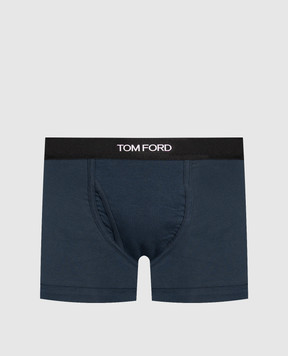 Tom Ford Синие трусы-боксеры с узором логотипа T4LC31040