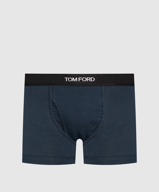 Tom Ford Синие трусы-боксеры с узором логотипа T4LC31040