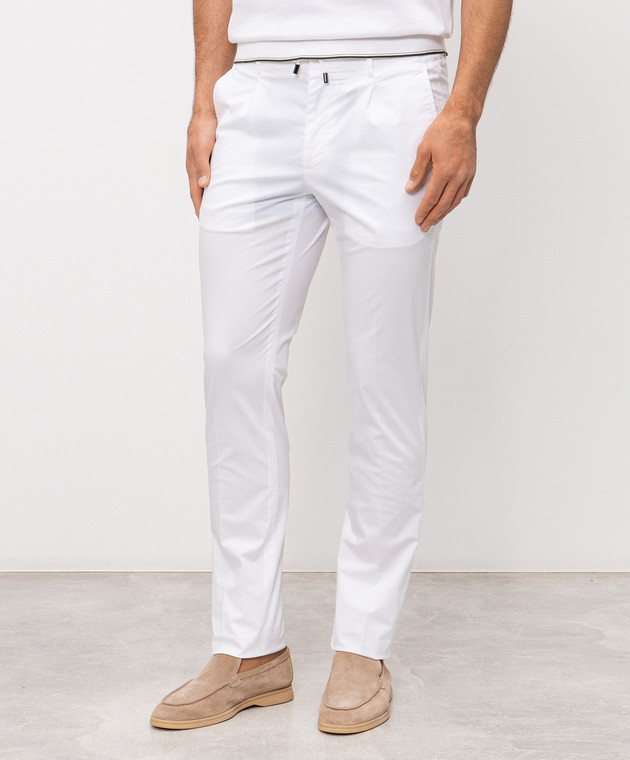 Stefano Ricci Белые брюки с логотипом M1T6100021PACT1Q изображение 3