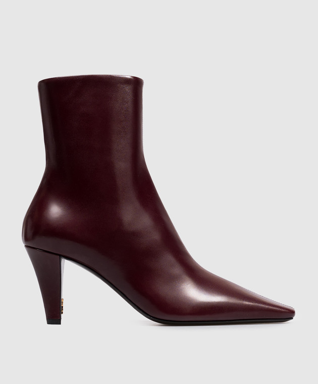 Saint Laurent Бордові шкіряні ботильйони JILL 806671AAEHW