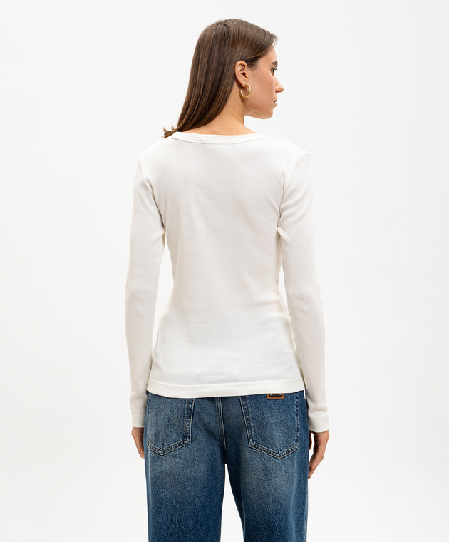 Dolce&Gabbana Лонгслів кольору айворі з ґудзиками F8W44TFU7AV зображення 4